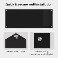 VidaXL Keuken achterwand zwart 100 x 40 cm gehard glas - thumbnail