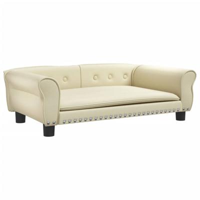 Hondenmand 95x55x30 cm kunstleer crèmekleurig