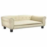 Hondenmand 95x55x30 cm kunstleer crèmekleurig - thumbnail