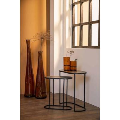 Light & Living Bijzettafel 'Bocov' Set van 2 stuks, kleur Antiek Lood
