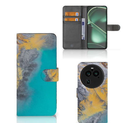 OPPO Find X6 Pro | Bookcase | Marble Blue Gold