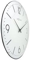 NeXtime NE-3157WI Wandklok Dia. 35 Cm, Bol Glas, Wit, 'Basic Dome' - thumbnail