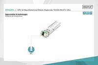 DIGITUS Universele SFP+ Module - 10 Gbit/s - Mini GBIC - voor singlemode glasvezelkabel - LC Simplex - Bidirectioneel - TX1330/RX1270nm - 10 km bereik - Plug & Play - thumbnail
