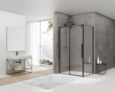 van Rijn ST06 douchecabine met 160cm softclose deur en helder glas matzwart 160x100cm van Rijn ST06 douchecabine met 160cm softclose deur en helder glas matzwart 160x100cm