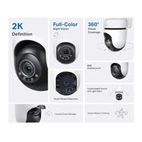 TP-Link Tapo Pan/Tilt Outdoor Security WiFi-camera, 2K, full-colour nachtzicht, 360°, IP65, slimme AI-detectie, geluids- en lichtalarm, tot 512 GB, SD-kaartsleuf, geen hub vereist (TC41) - thumbnail