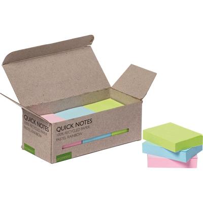 Q-CONNECT Quick Notes Recycled pastel, ft 38 x 51 mm, 100 vel, doos van 12 stuks in geassorteerde kleuren Q-CONNECT Quick Notes Recycled pastel, ft 38 x 51 mm, 100 vel, doos van 12 stuks in geassorteerde kleuren