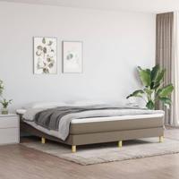 Boxspring met matras stof taupe 160x200 cm - thumbnail