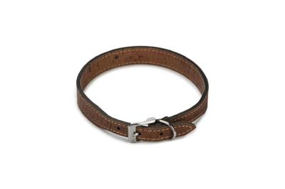Beeztees cork - halsband hond - leer - bruin - 45 cm x 20 mm