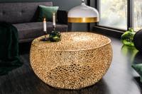 Filigraan salontafel LEAF 80cm goud metaal handgemaakt blad ontwerp - 38940 - thumbnail