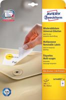 Etiket Avery Zweckform L4744REV-25 96x50.8mm afneembaar wit 250stuks - thumbnail