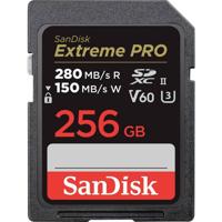 SanDisk Extreme Pro 256GB V60 UHS-II SD Kaart 280/100MB/s - thumbnail
