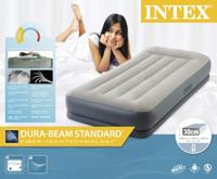 Intex 64116ND Pillow Rest Mid-Rise 1-Persoons Luchtbed 191x99x30 cm + Ingebouwede Pomp Grijs/Blauw - thumbnail