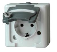 Kopp 103456009 BlueElectric Compleet Wandcontactdoos met randaarde afsluitbaar spatwaterdicht Grijs 1 stuks 1 stuk(s) - thumbnail