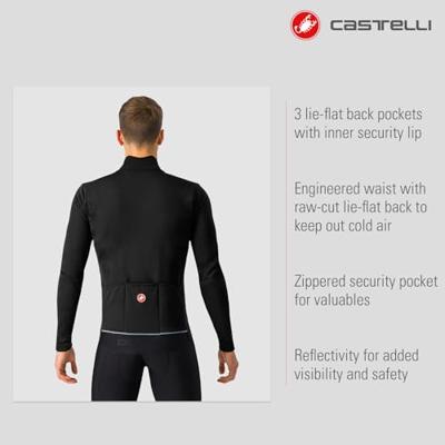Castelli Espresso air jacket lange mouw light black heren L Castelli Espresso air jacket lange mouw light black heren L
