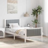 Bedframe Wit en lichtgrijs 80 x 200 cm Massief grenenhout - thumbnail