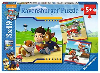 Ravensburger paw patrol puzzel - helden met vacht, 3x49st.