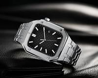 SULUET Noble Metalen Horlogeband+Case Voor Apple Horloge Band 44mm 45mm Rvs Armband Strap voor IWatch Serie 8 7 6 SE 5 4, 44MM For 6/5/4/SE, Agaat - thumbnail