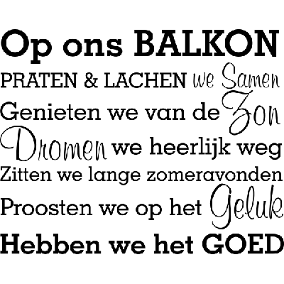 Op ons balkon - Muursticker Op ons balkon - Muursticker