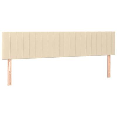 Hoofdborden 2 st 80x5x78/88 cm stof crmekleurig - thumbnail