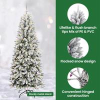 VidaXL Kunstkerstboom wit 240 cm pvc en plastic en staal en pe - thumbnail