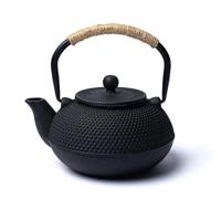 Tetsubin Gietijzeren Theepot Zwart, 0,6 Liter, Traditioneel Chinees Design - thumbnail