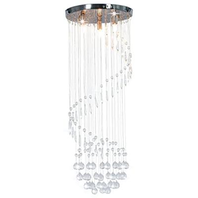 VidaXL Plafondlamp met kristallen kralen spiraal g9 zilverkleurig