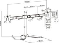 My Wall HL 56-2 L Monitorvoet 2-voudig 43,2 cm (17) - 81,3 cm (32) Zilver In hoogte verstelbaar, Draaibaar - thumbnail