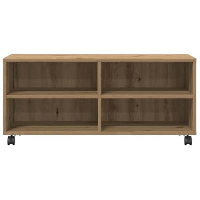vidaXL Modern Artisan Oak Entertainment Centre Met Ingebouwde Schappen en Soepele Mobiliteit Wielen voor de Woonkamer | Stijlvol TV-meubel Buffettafel Meubels Houten Eenheid Designer