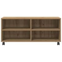 vidaXL Modern Artisan Oak Entertainment Centre Met Ingebouwde Schappen en Soepele Mobiliteit Wielen voor de Woonkamer | Stijlvol TV-meubel Buffettafel Meubels Houten Eenheid Designer - thumbnail