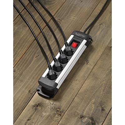 Sygonix SY-4538264 Stekkerdoos met schakelaar 4-voudig Zwart, Zilver Randaarde stekker 1 stuk(s) Sygonix SY-4538264 Stekkerdoos met schakelaar 4-voudig Zwart, Zilver Randaarde stekker 1 stuk(s)