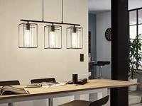 Eglo Hanglamp 3 lichts zw/wt transp. &apos;loncino&apos; - thumbnail