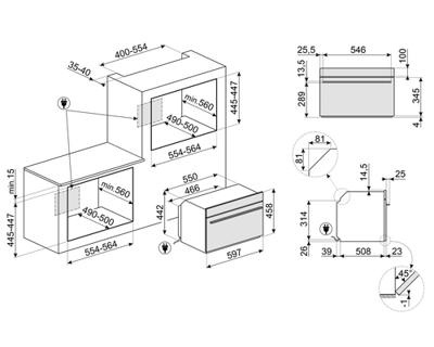 Smeg SO4102M1B3 Inbouw combimagnetrons Zwart