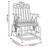 Schommelstoel 61 cm staal zwart - thumbnail
