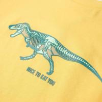Kindershirt dinosaurusprint 140 lichtokerkleurig - thumbnail