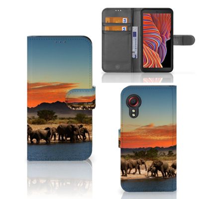 Samsung Galaxy Xcover 5 | Telefoonhoesje | Met pasjeshouder | Olifanten