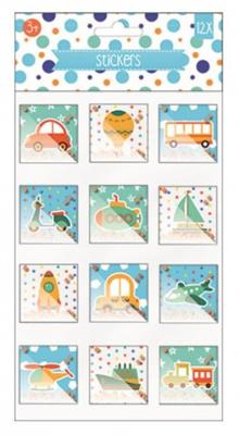 W&o Stickervel 3d Voertuigen Junior 27,5 X 14 Cm Papier 12-delig