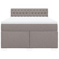 Boxspring met matras stof taupe 140x200 cm - thumbnail
