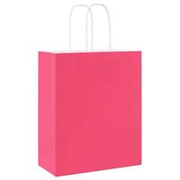 VidaXL Papieren zakken 50 st met hengsels 18x8x22 cm roze - thumbnail