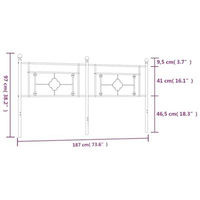 Hoofdbord 180 cm metaal wit Hoofdbord 180 cm metaal wit