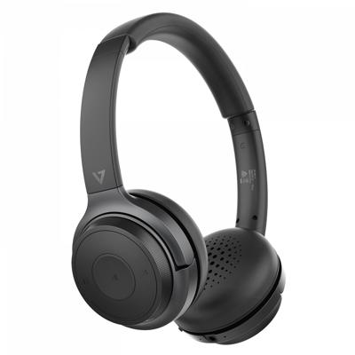 V7 HB600S hoofdtelefoon/headset Hoofdband 3,5mm-connector USB Type-C Bluetooth Oplaadhouder Zwart