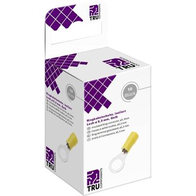 TRU COMPONENTS T2010C294 Ringkabelschoen Dwarsdoorsnede (max.): 6.0 mm² Schachtdiameter: 5.3 mm Deels geïsoleerd Geel 10 stuk(s)