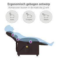 Massagestoel elektrisch verstelbaar stof donkerbruin - thumbnail