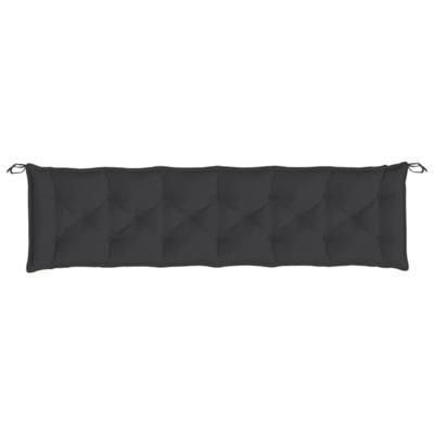 Tuinbankkussens 2 st 200x50x7 cm oxford stof zwart