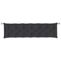 Tuinbankkussens 2 st 200x50x7 cm oxford stof zwart - thumbnail