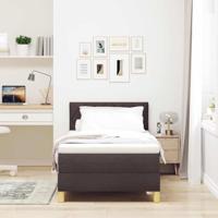 Boxspring bed met matras Donkerbruin 100 x 200 cm Stof - thumbnail