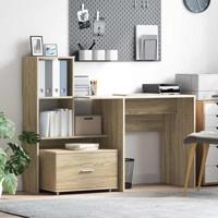 Bureau met lade Sonoma eiken 131,5 x 50 x 106,5 cm Bewerkt hout - thumbnail