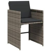 11-delige Tuinset met kussens poly rattan grijs - thumbnail