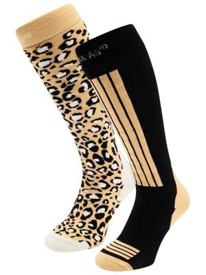 Poederbaas Skisokken Dames 2-pack Black Multi-35/38