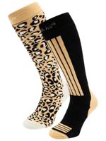 Poederbaas Skisokken Dames 2-pack Black Multi-35/38 - thumbnail