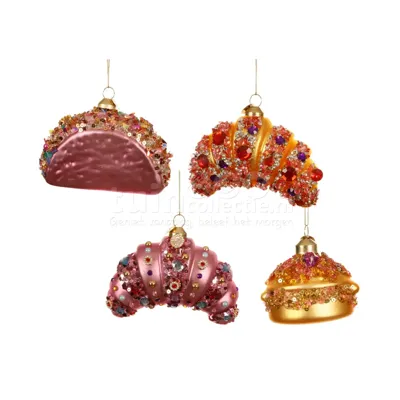 Kerstornament Glitter Food Assorti 1st Kerstornament Glitter Food Assorti 1st